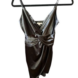 Elegant Black Satin Tulip Dress